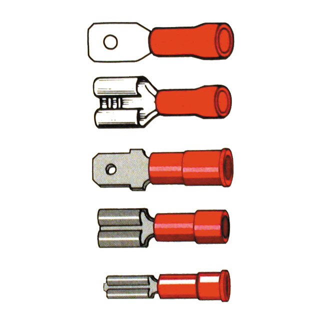 Connectors Slide-On Terminal PVC Crimp. Red 1/4 Inch Male