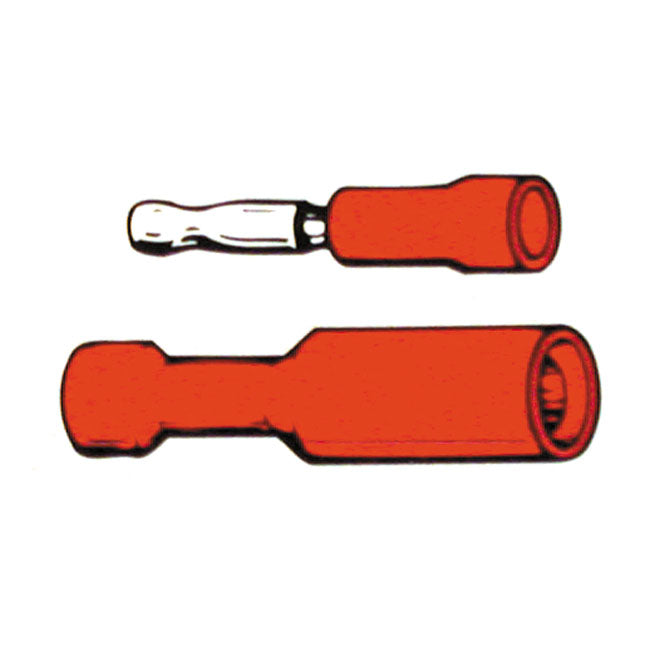 Connectors Bullet PVC Crimp Red Male 1.56 Inch