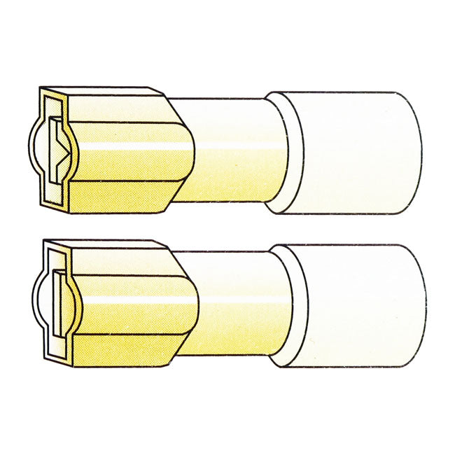 Connectors Slide-On Terminal Crimp/Shrink Yellow 1/4 Inch Female Insulated