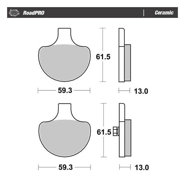 Roadpro Front Brake Pads Ceramic For Front: 15-23 Softail