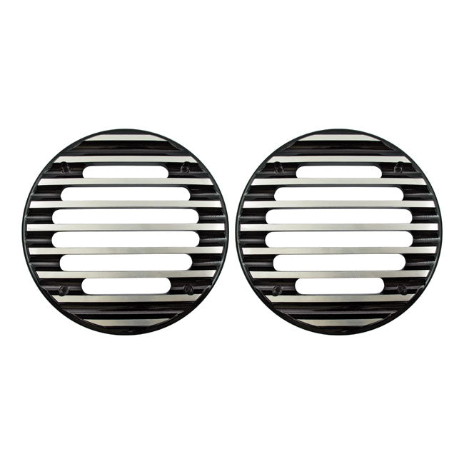 Covingtons Aluminium Speaker Grills Black Large For 96-13 FLHT, FLHTC