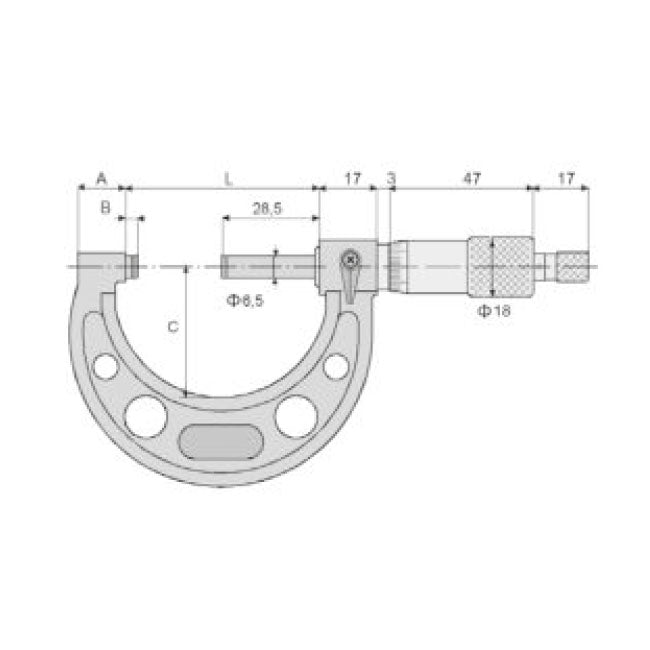 Outside Micrometer / Din 863 0-25 MM