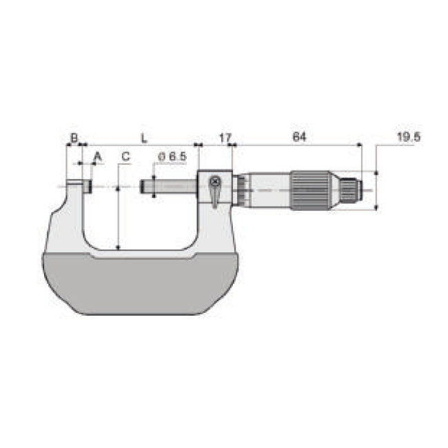 Outside Micrometer / Din 863 0-25 MM Black