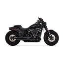 Bigshots Staggered 2-1/2 Inch PCX Exhaust Black For Softail: 18-20 FXBB Street Bob 107