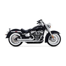 Bigshots Staggered 2-1/2 Inch PCX Exhaust Chrome For Softail: 18-20 FXBB Street Bob 107