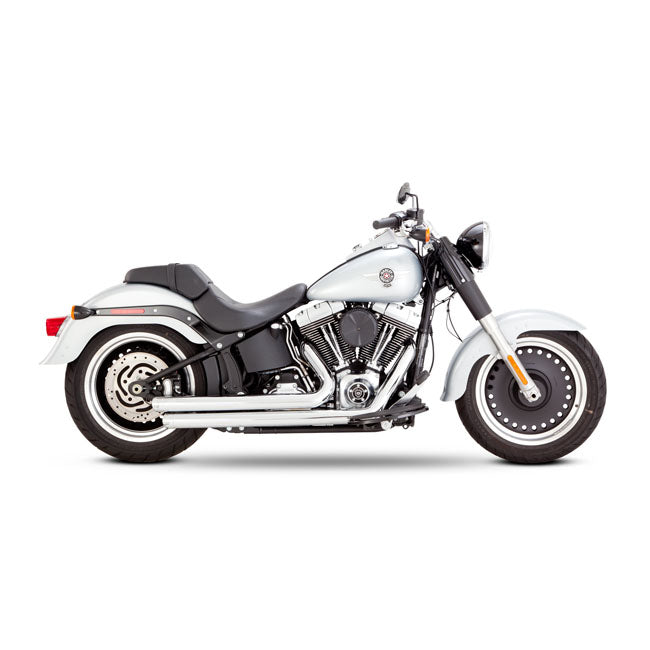 Bigshots Staggered 2-1/2 Inch PCX Exhaust Chrome For Softail: 86-17 Slim, Slim S, Fat Boy