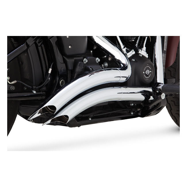 Big Radius PCX Exhaust Chrome For Softail: 18-20 FXBB Street Bob 107