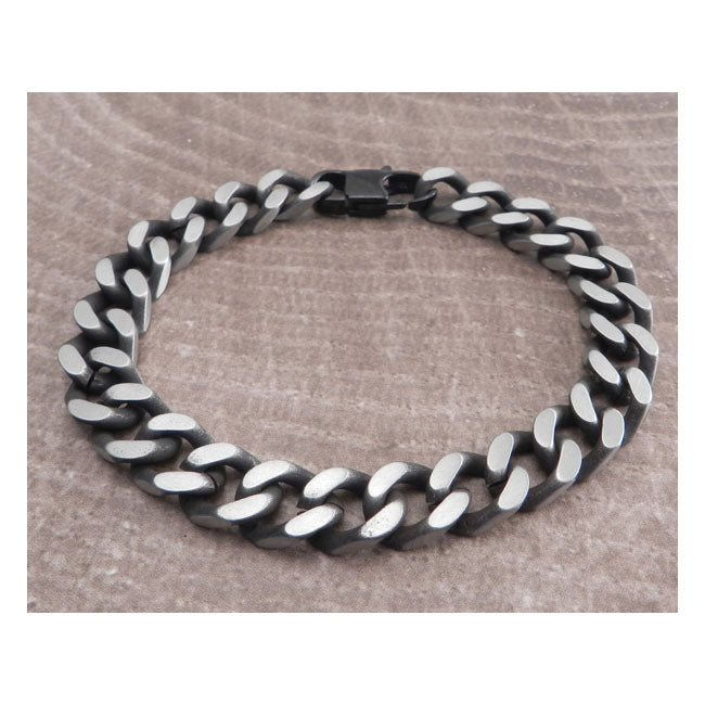 Cuban Flat File Stainless Steel Bracelet 8.5 Inch Wrist