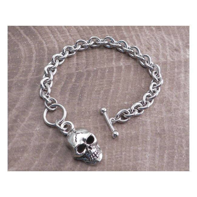 Teardrop Toggle Bracelet 7 Inch With Monster Skull