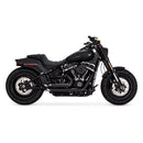 Shortshots Staggered PCX Exhaust Matt Black For Softail: 18-20 FXBB Street Bob 107