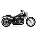 Shortshots Staggered PCX Exhaust Matt Black For Softail: 18-20 FLFB Fat Boy 107