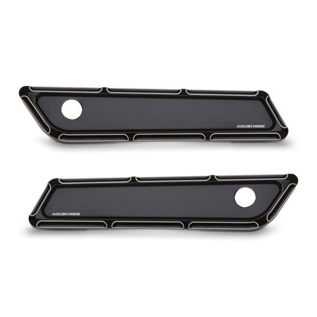 Saddlebag Latch Cover Set Beveled Black CC For 14-21 Touring