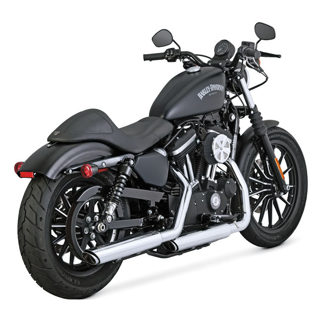 Twin Slash 3 Inch Slip-On Pcx Mufflers Chrome For 2014-2022 Sportster Models. Will Not Fit: 2021+ Sportster S And 2022 Nightster