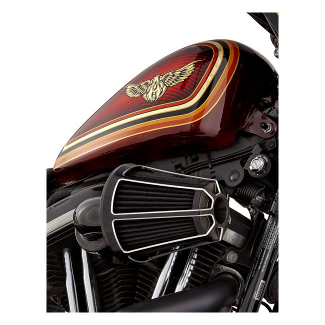 90 Degree Monster Sucker Air Cleaner Beveled Black For 18-21 Softail