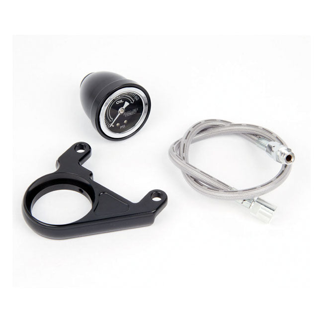 Oil Pressure Gauge Kit Radius Black For 84-99 Evo B.T. (NU)