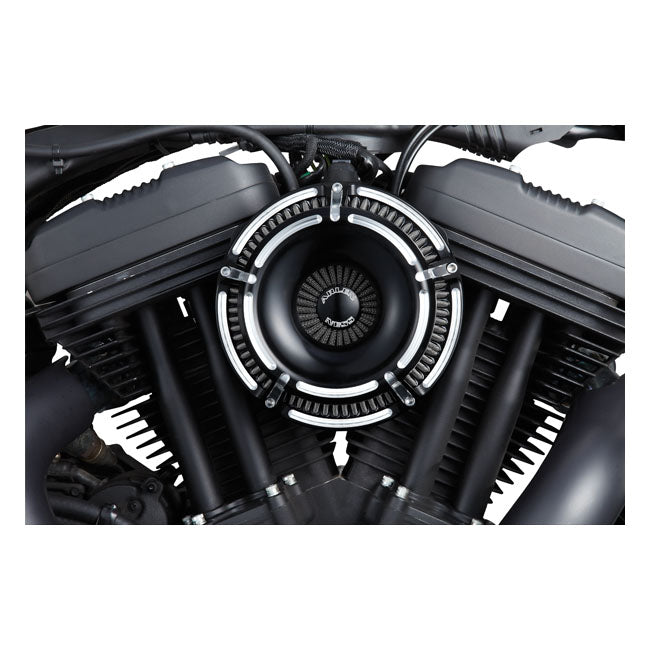 Inverted Air Cleaner Kit 'Slot Track' Black CC For 16-17 Softail