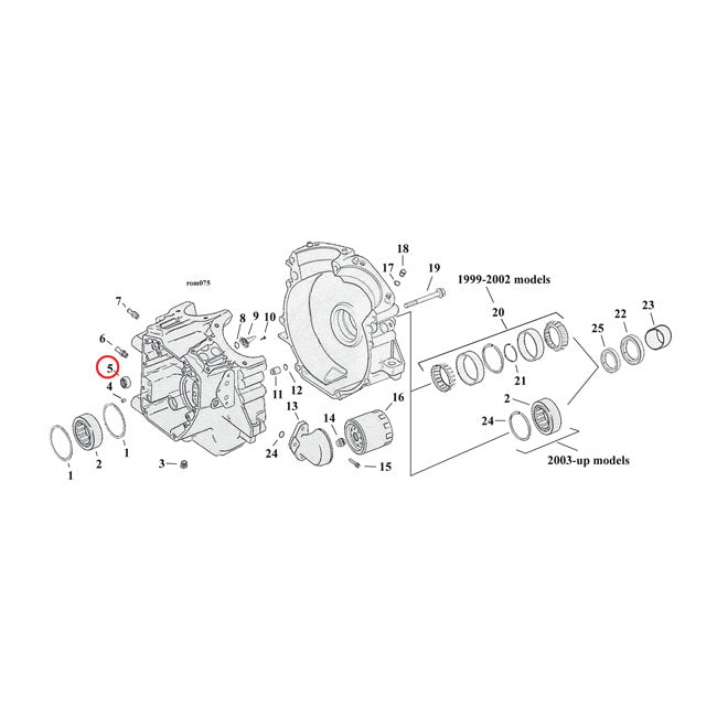 Front / Rear Inner Camshaft Needle Bearing For 99-06 Twin Cam Excluding 2006 Dyna NU