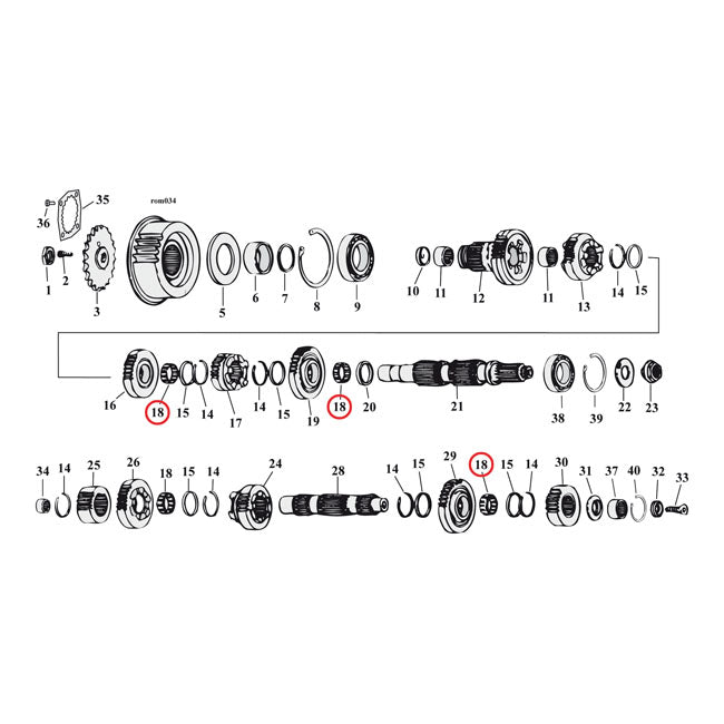 Bearing Mainshaft & Countershaft For 80-06 5-SP B.T.