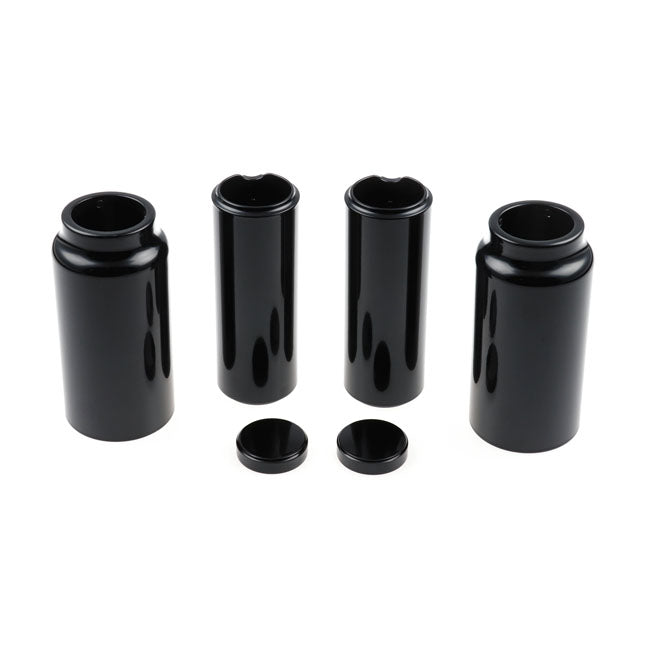 6-Piece Fork Tube Cover Kit Long Gloss Black For Indian: 18-22 Scout Bobber