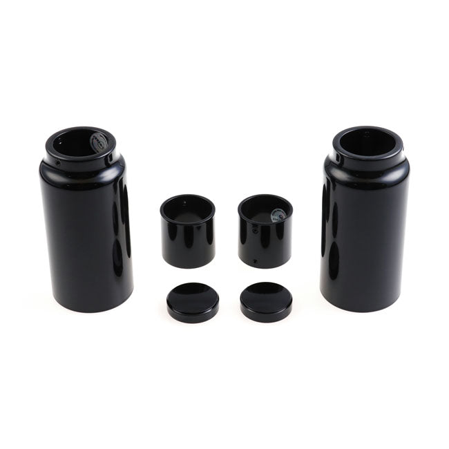 6-Piece Fork Tube Cover Kit Short Gloss Black For Indian: 18-22 Scout Bobber