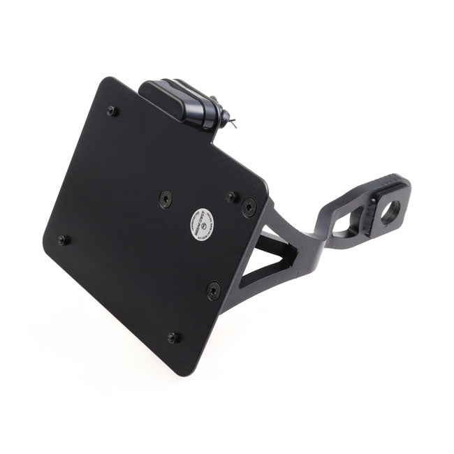 Side Mount License Plate Bracket Black Ch For Indian: 15-22 Scout Models