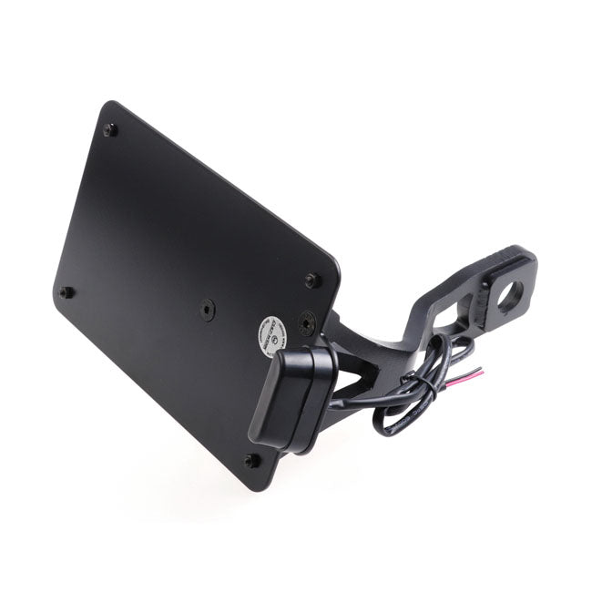 Side Mount License Plate Bracket Black Fr For Indian: 15-22 Scout Models