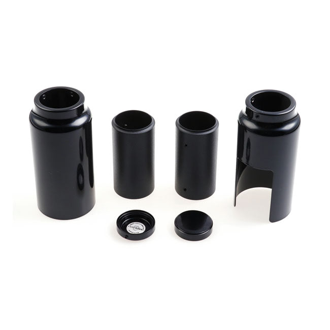 6-Piece Fork Tube Cover Kit Medium Gloss Black For Indian: 18-Up Scout Bobber