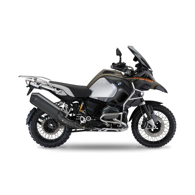 2-In-1 Oval Slip-Ons ESE Matt Black For BMW: 17-18 R1200GS ADV 1200 LC