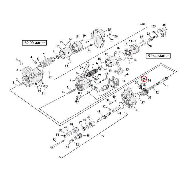 Roller Starter Motor Clutch For 89-06 B.T.