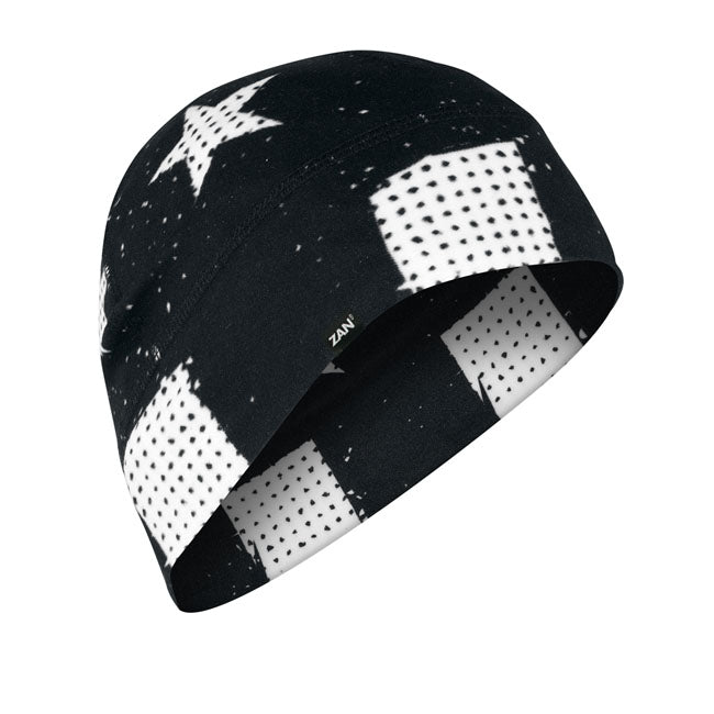 Sportflex Helmet Beanie Black & White Flag