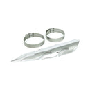 Flamed Heat Shield Set 8 Inch Long Chrome For 1-3/4 Inch exhaust pipes