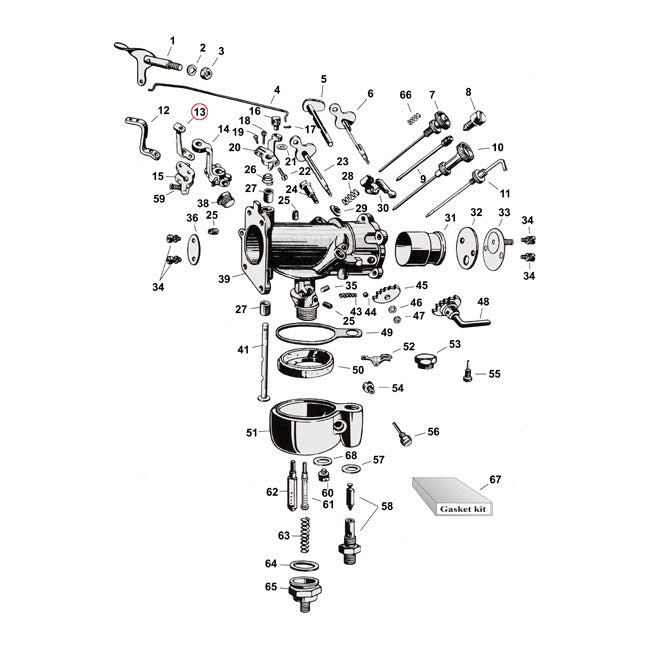 Lever Throttle Incl Screws Low Model For VL & UL/RL/WL With Iron Heads