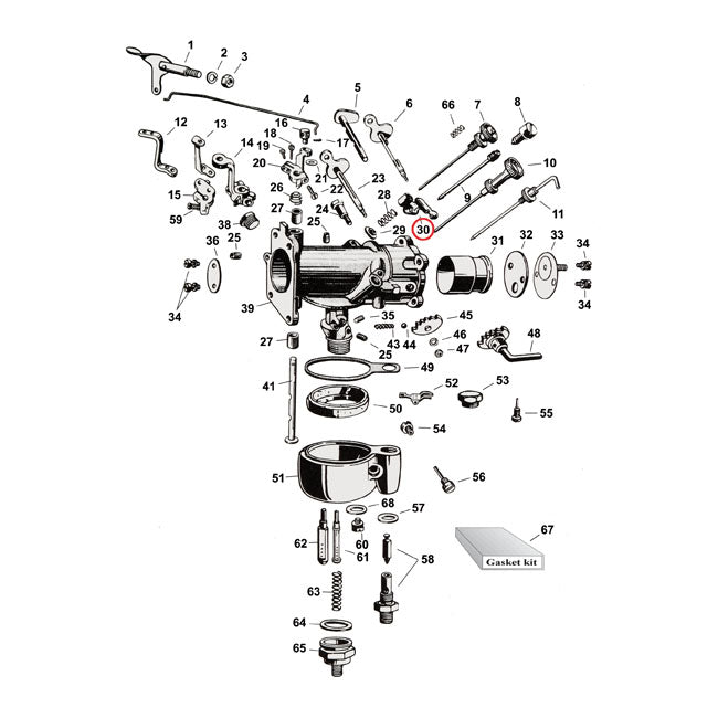 Lever Needle Valve For 33-65 All H-D