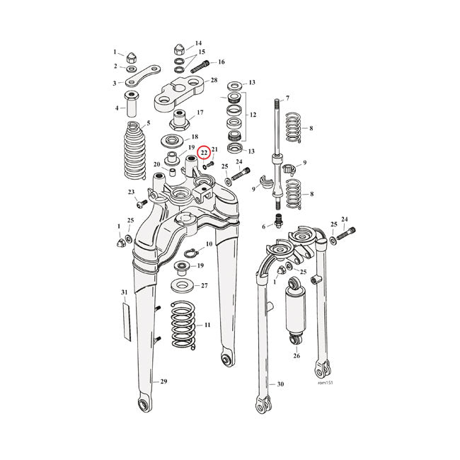 Washer Lock Softail Springer Fork