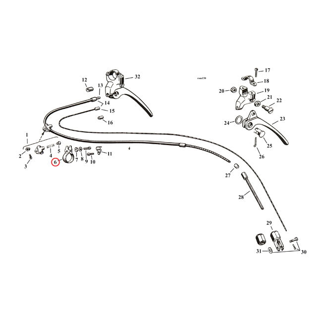 Clip Handlebar Brake Cable All For 28-50 45 Inch Flatheads