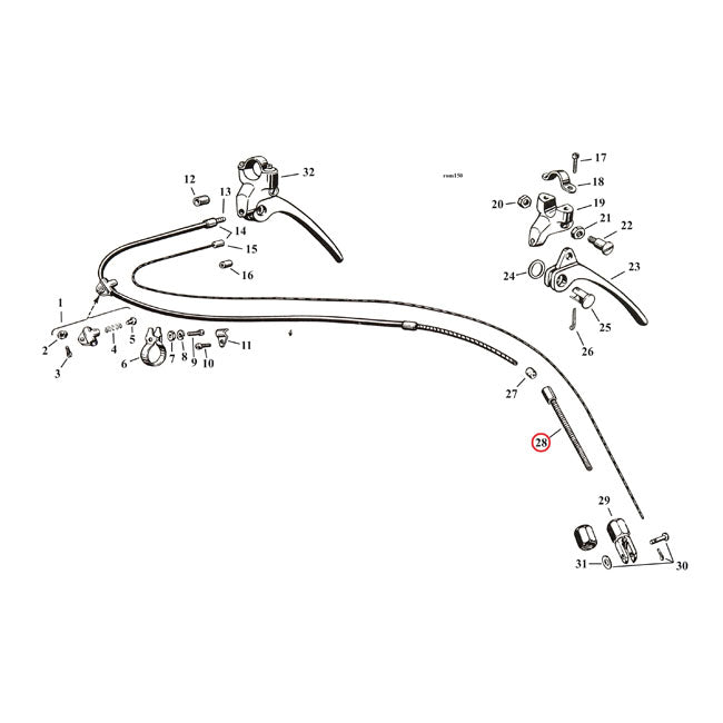 Adjuster Screw Front Brake Cable For 29-52 45 Inch SV Parkerized