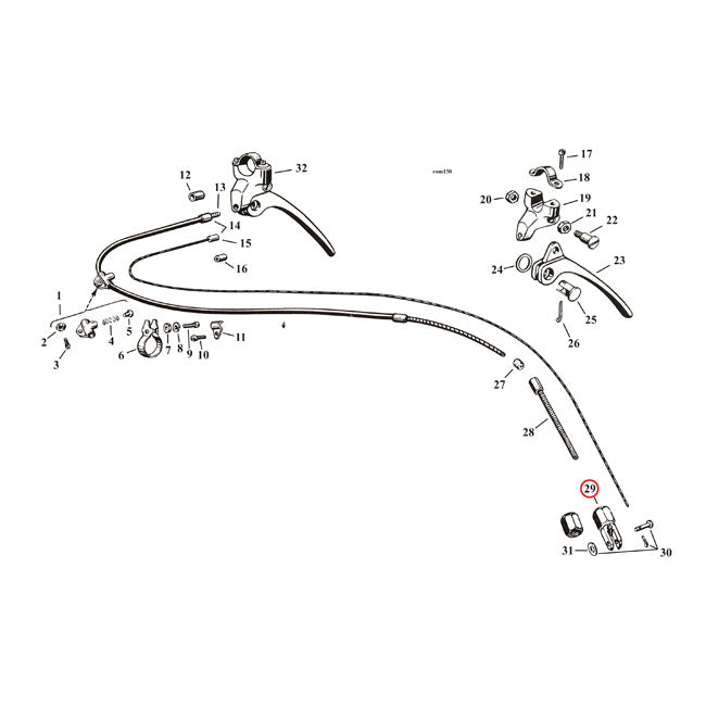 Clevis Pin & Nut Front Brake Cable For 29-52 45 Inch