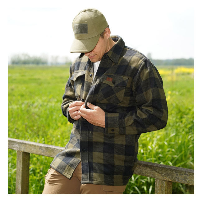 Motorcycle Storehouse Lumberjack Flannel Shirt Checkered Black / Olive