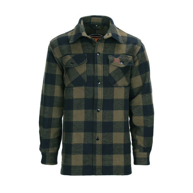 Motorcycle Storehouse Lumberjack Flannel Shirt Checkered Black / Olive