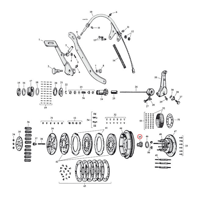 Nut Clutch Gear For 41-73 45 Inch SV NU