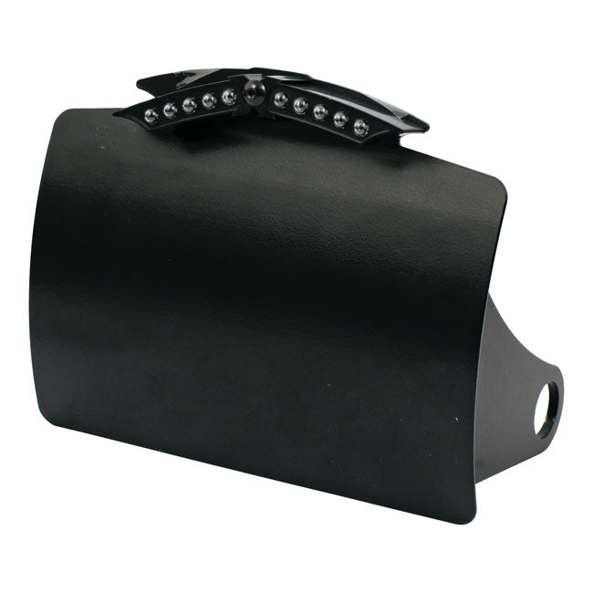 Curved License Plate Bracket Black Pinsstriping On Backside With LED X-Wing Tail Light