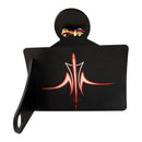 Curved License Plate Bracket Black Pinsstriping On Backside With LED Old School Tail Light