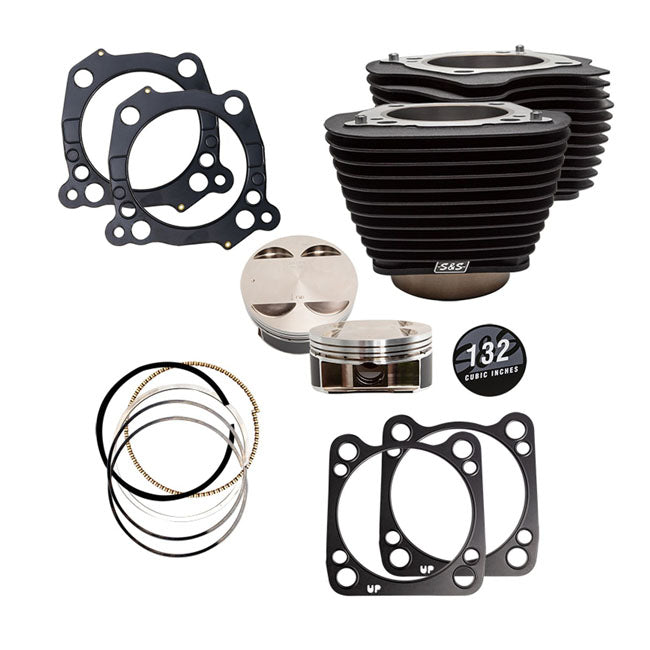 132 Inch Big Bore Kit Black Cylinders For 17-23 M8 with 114 Inch engine