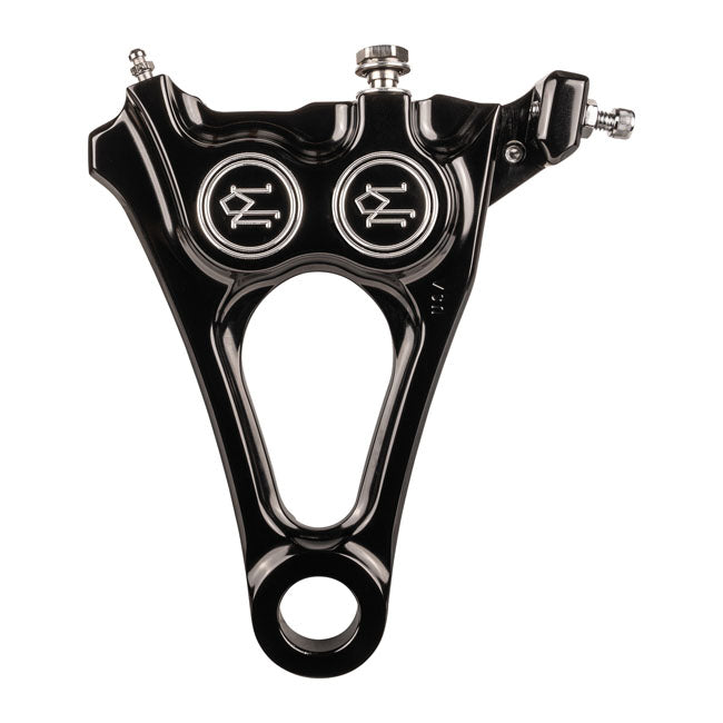 4-Piston One-Piece Caliper/Bracket Rear Black Cc For 18-23 M8 Softail
