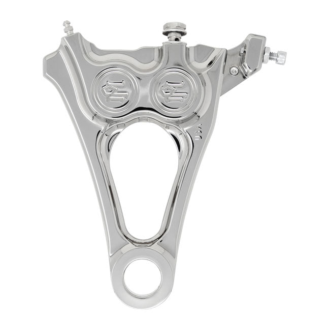 4-Piston One-Piece Caliper/Bracket Rear Chrome For 18-23 M8 Softail