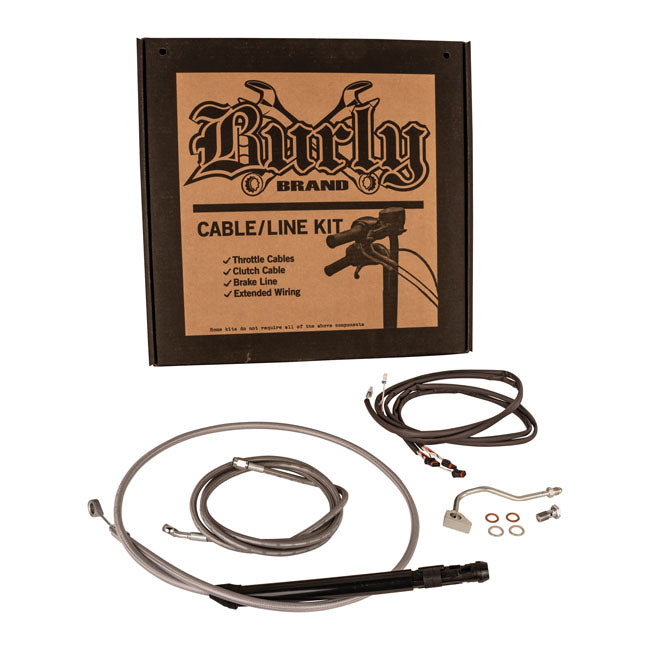 Bagger Bar Cable/Line Kit 15 Inch Stainless Steel For 21-23 FLHT