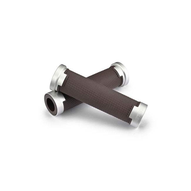 Base Grip Set Brown / Silver For 7/8 Inch Bars