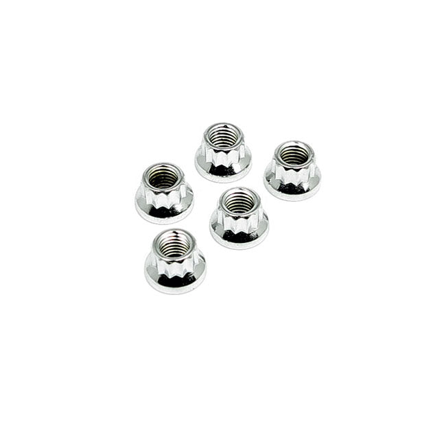 Chrome 12 Point Nut 1/4-28