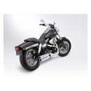 Utah III Slip-On Euro 4 Mufflers Polished For Twin Cam Dyna 2017 Fat Bob 103 Inch
