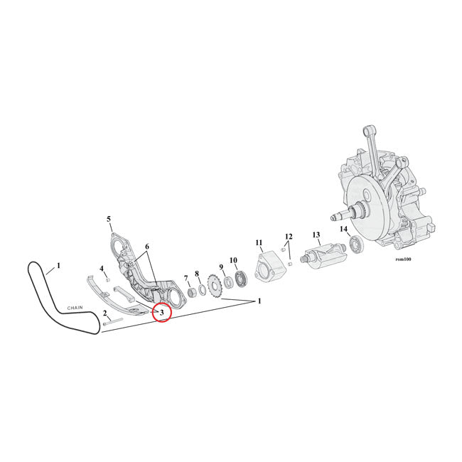 Chain Guide Kit Engine Balancers Softail For 00-17 Softail Twin Cam NU